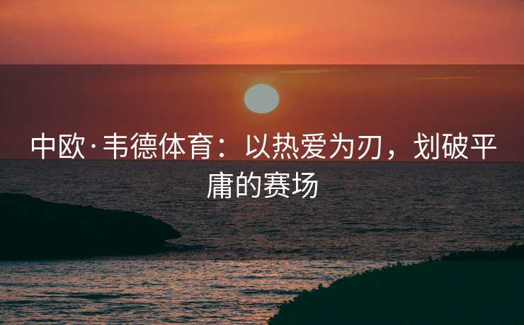 中欧·韦德体育：以热爱为刃，划破平庸的赛场