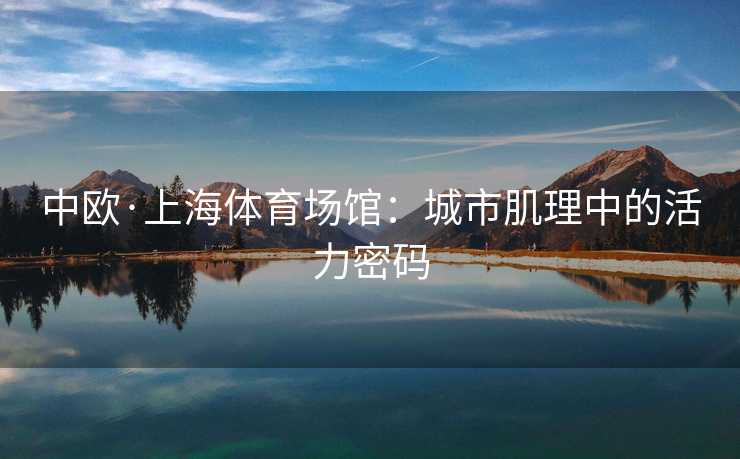 中欧·上海体育场馆：城市肌理中的活力密码