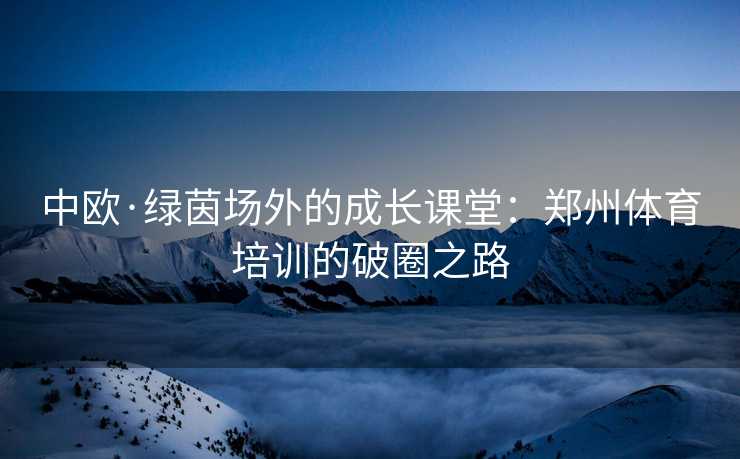 中欧·绿茵场外的成长课堂：郑州体育培训的破圈之路
